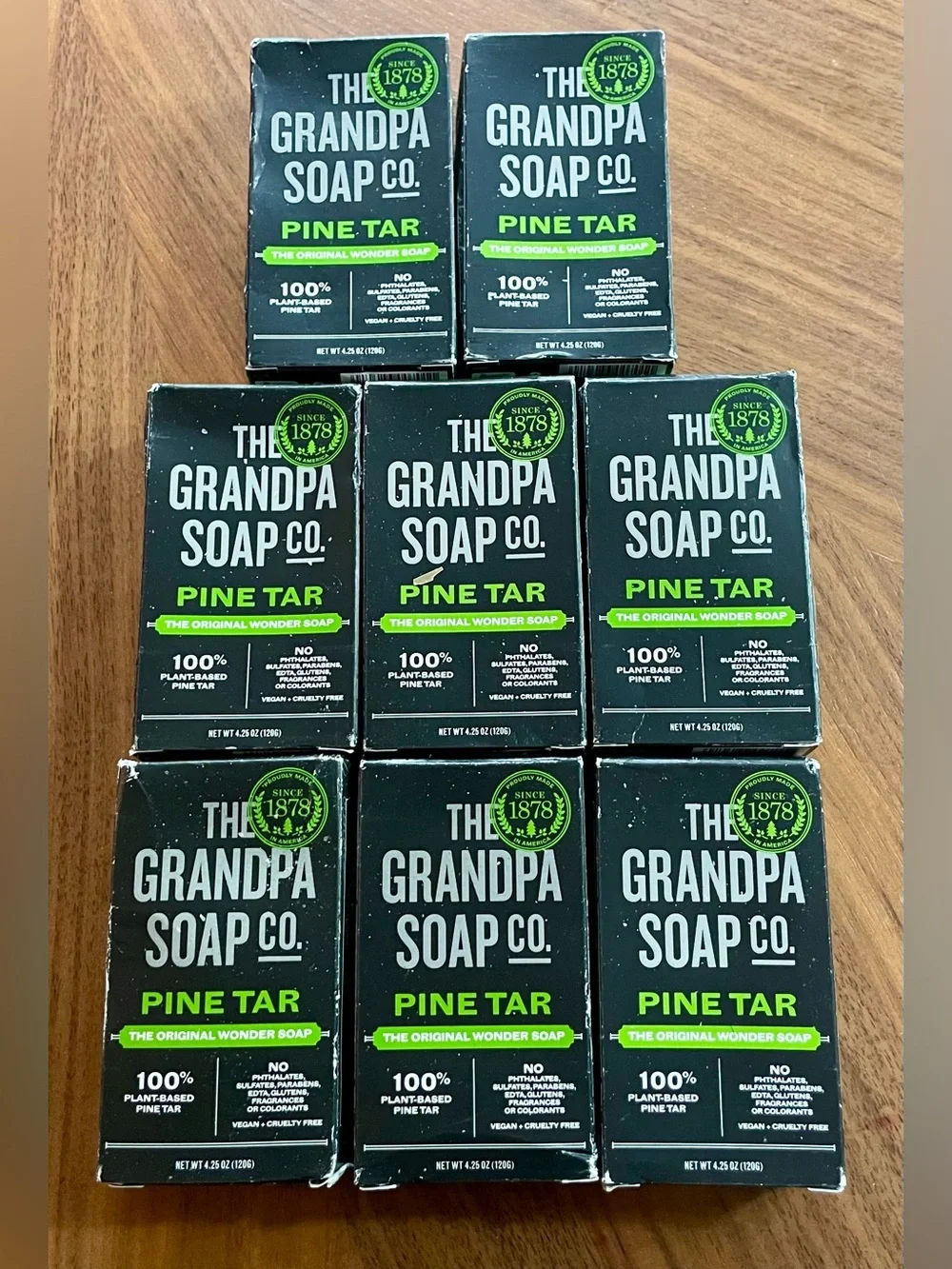 8 Pine Tar Soap Bars The Grandpa Soap Co.